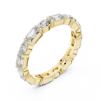 Emerald & Oval Lab Grown Diamond Eternity Ring 2.00 CTW VVS1