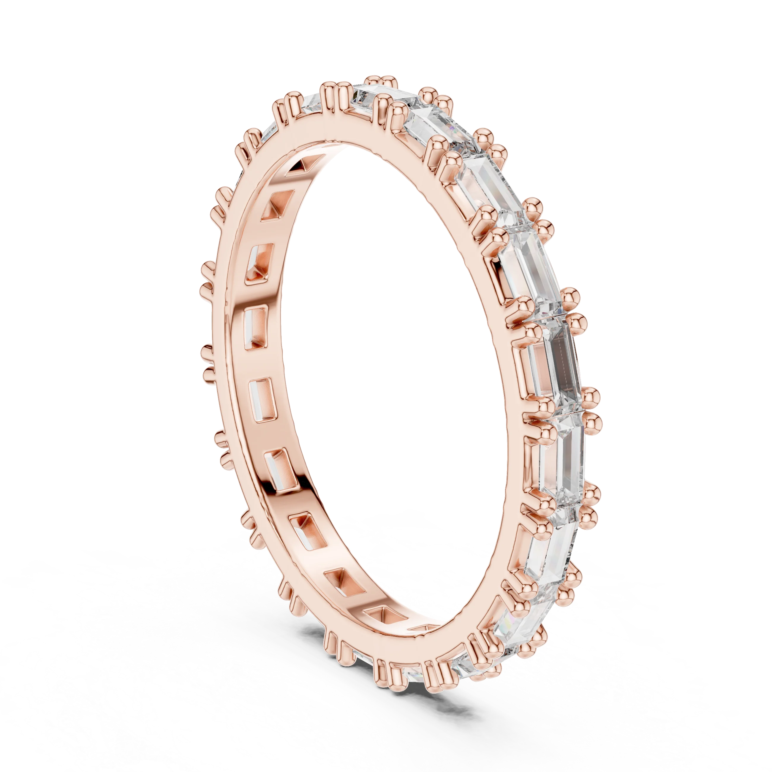 18K Gold Baguette Lab Diamond Handcrafted Eternity Band 1.25 CTW