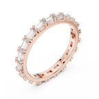 18K Gold Baguette Lab Diamond Handcrafted Eternity Band 1.25 CTW