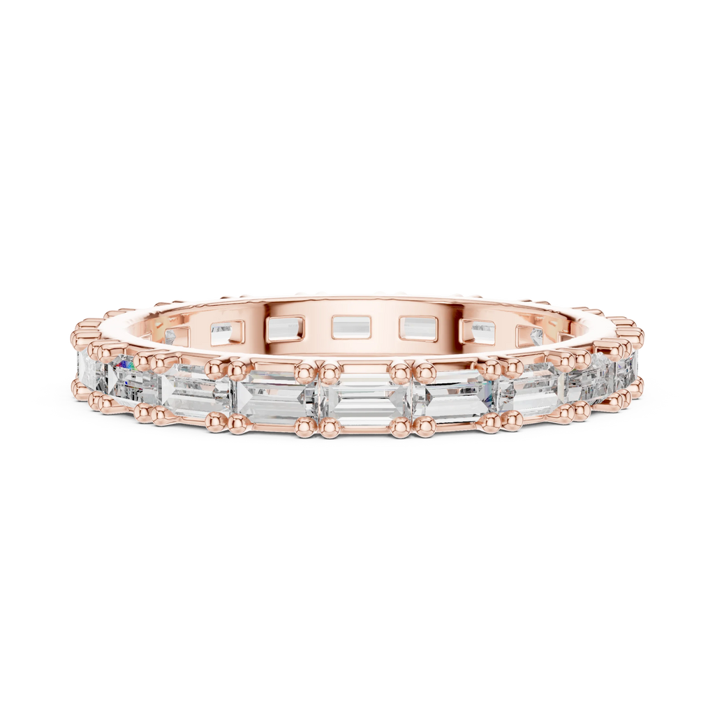 18K Gold Baguette Lab Diamond Handcrafted Eternity Band 1.25 CTW