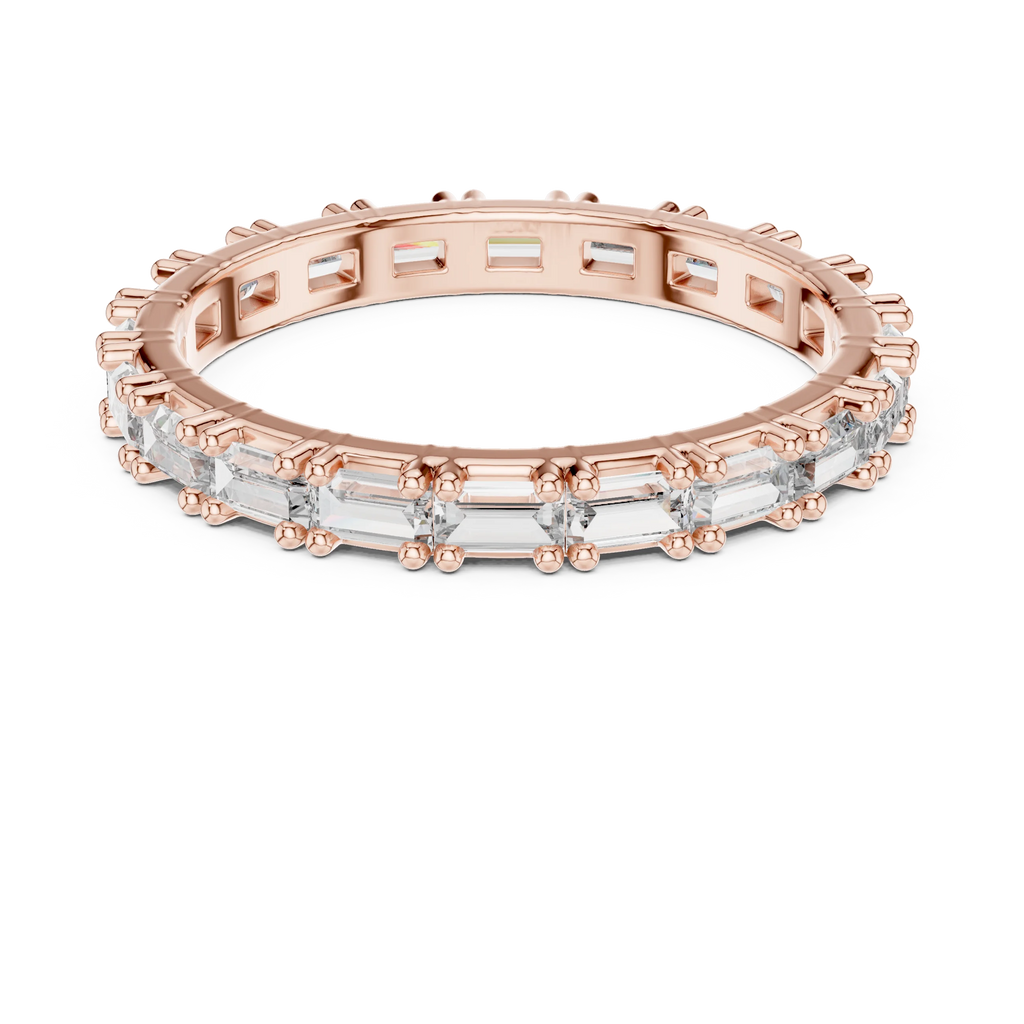 18K Gold Baguette Lab Diamond Handcrafted Eternity Band 1.25 CTW