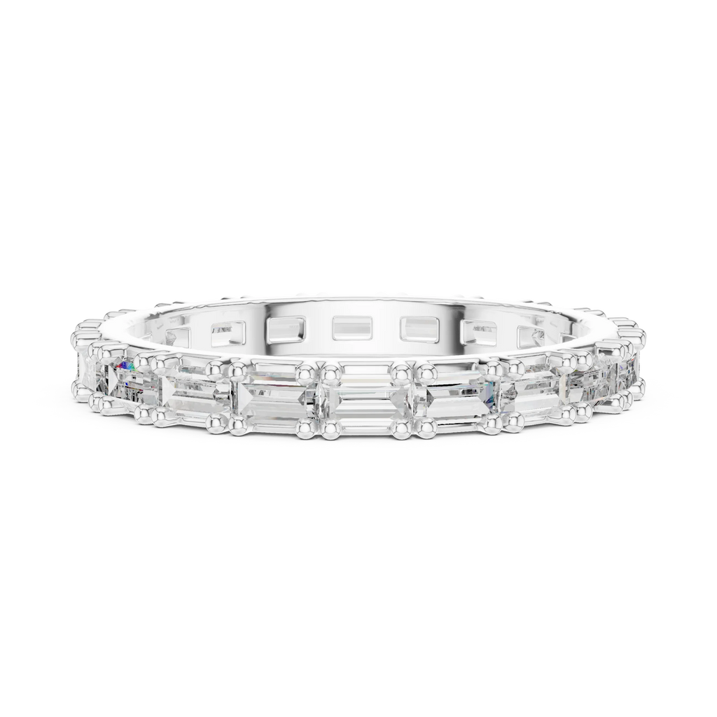 18K Gold Baguette Lab Diamond Handcrafted Eternity Band 1.25 CTW