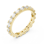 18K Gold Baguette Lab Diamond Handcrafted Eternity Band 1.25 CTW