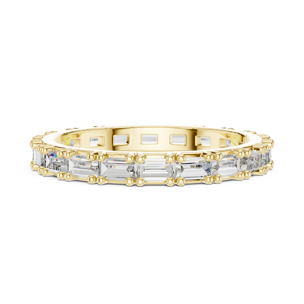 18K Gold Baguette Lab Diamond Handcrafted Eternity Band 1.25 CTW