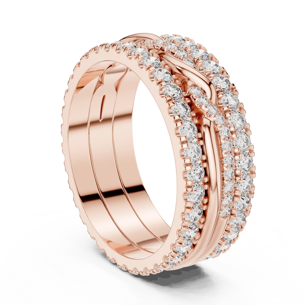 1.41 CTW Twisted 925 Silver VVS1 Moissanite Diamond Eternity Ring