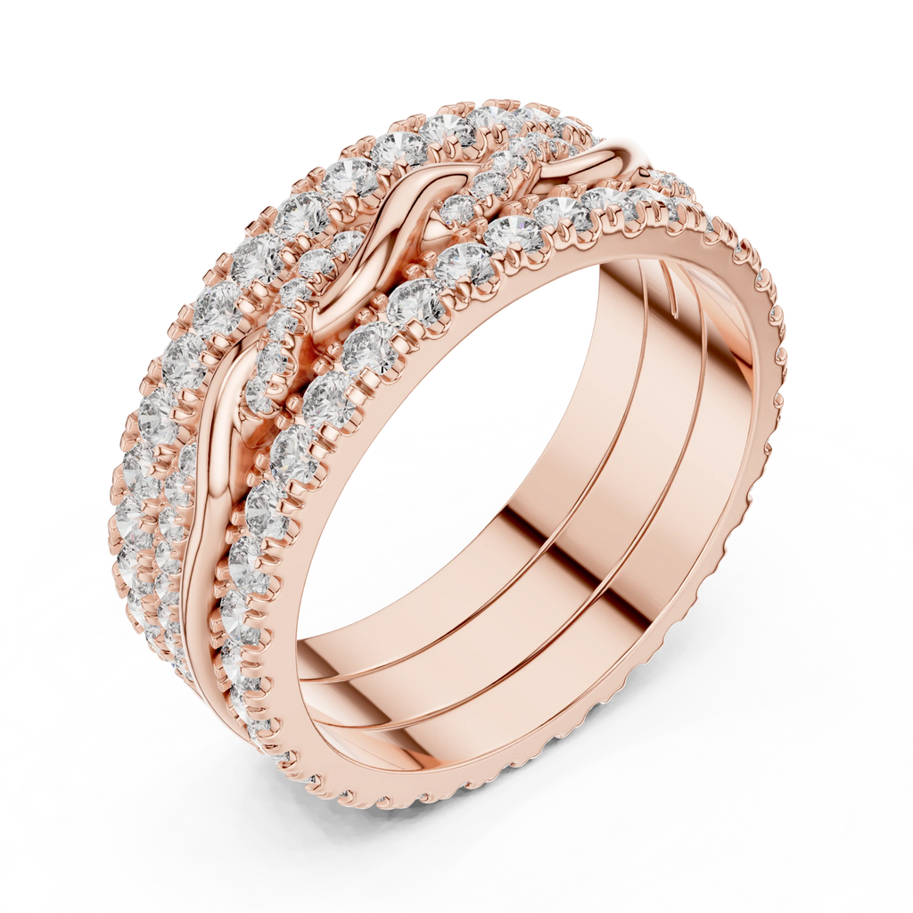 1.41 CTW Twisted 925 Silver VVS1 Moissanite Diamond Eternity Ring