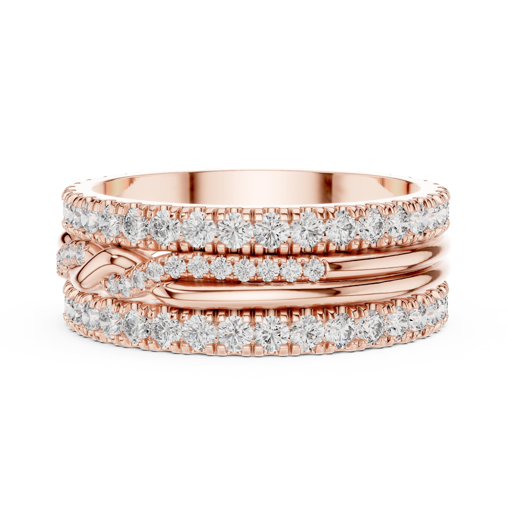 1.41 CTW Twisted 925 Silver VVS1 Moissanite Diamond Eternity Ring
