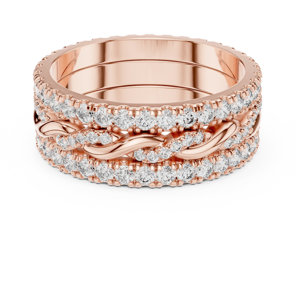 1.41 CTW Twisted 925 Silver VVS1 Moissanite Diamond Eternity Ring