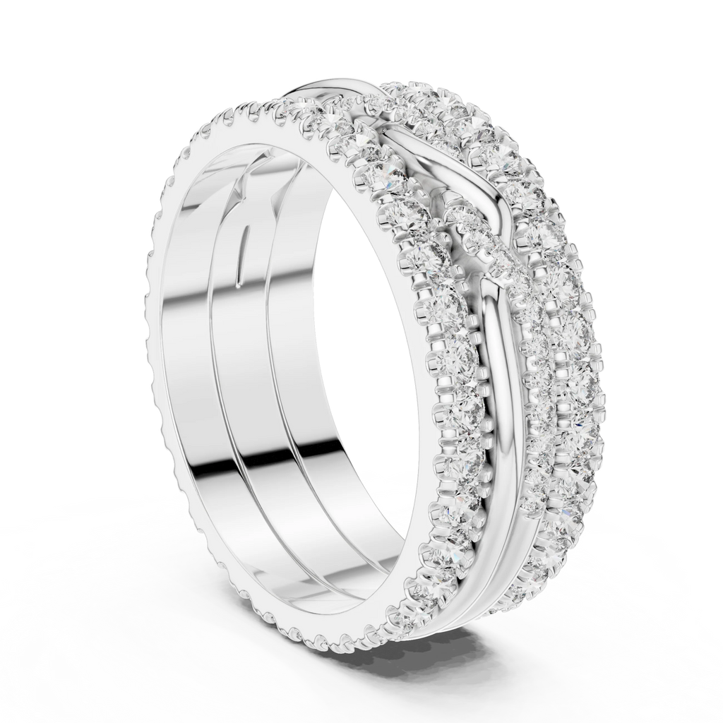1.41 CTW Twisted 925 Silver VVS1 Moissanite Diamond Eternity Ring