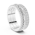 1.41 CTW Twisted 925 Silver VVS1 Moissanite Diamond Eternity Ring
