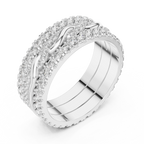 1.41 CTW Twisted 925 Silver VVS1 Moissanite Diamond Eternity Ring