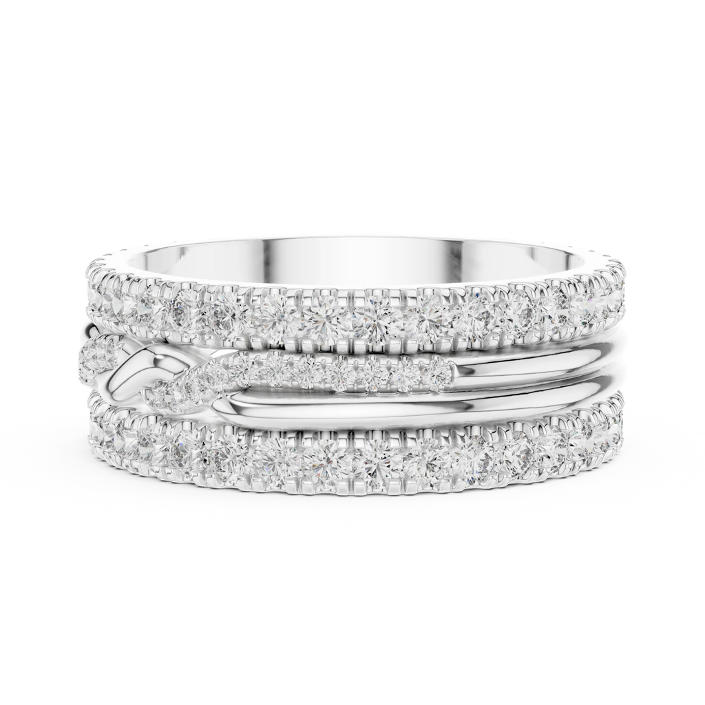 1.41 CTW Twisted 925 Silver VVS1 Moissanite Diamond Eternity Ring