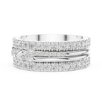 1.41 CTW Twisted 925 Silver VVS1 Moissanite Diamond Eternity Ring