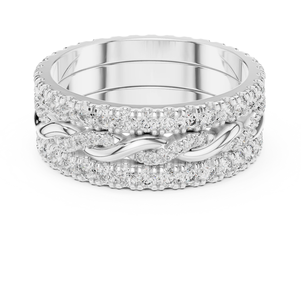 1.41 CTW Twisted 925 Silver VVS1 Moissanite Diamond Eternity Ring
