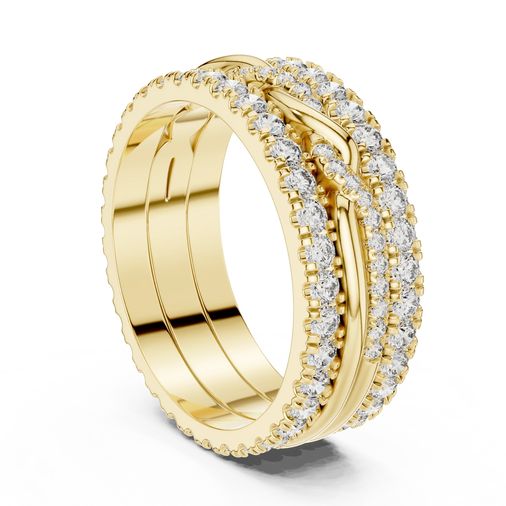 1.41 CTW Twisted 925 Silver VVS1 Moissanite Diamond Eternity Ring