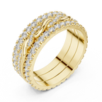 1.41 CTW Twisted 925 Silver VVS1 Moissanite Diamond Eternity Ring