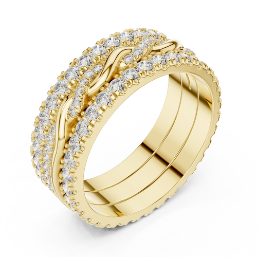 1.41 CTW Twisted 925 Silver VVS1 Moissanite Diamond Eternity Ring