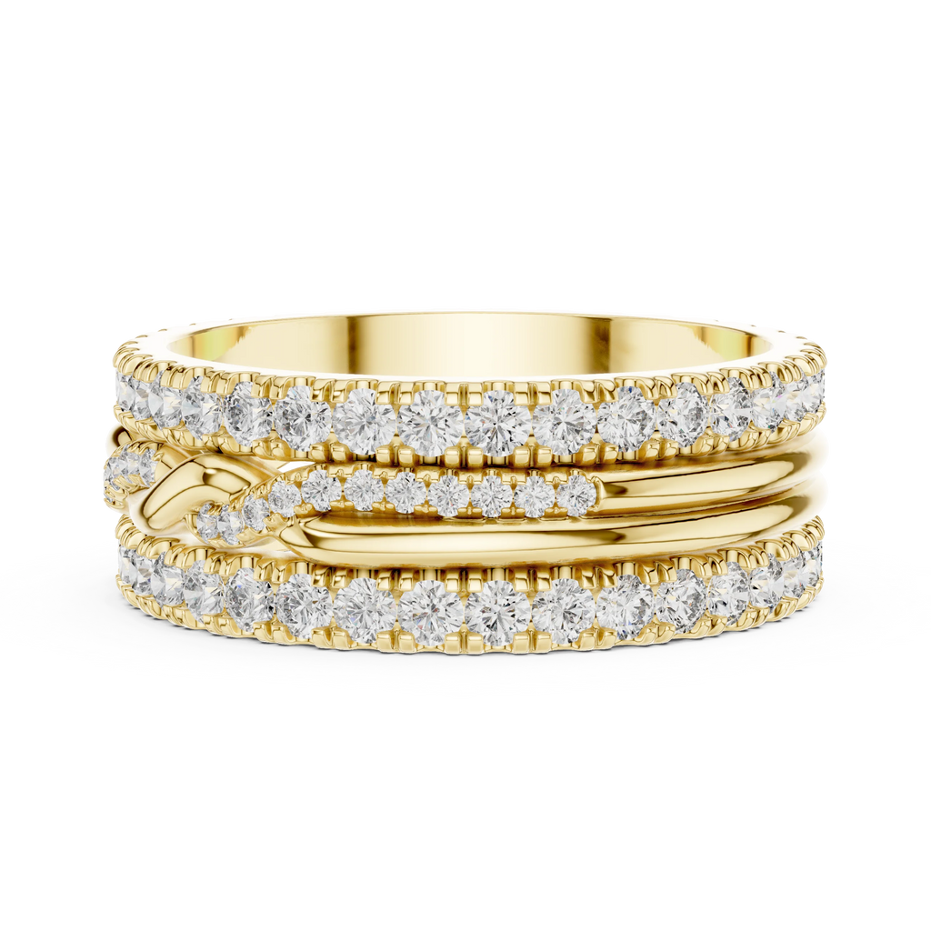 1.41 CTW Twisted 925 Silver VVS1 Moissanite Diamond Eternity Ring