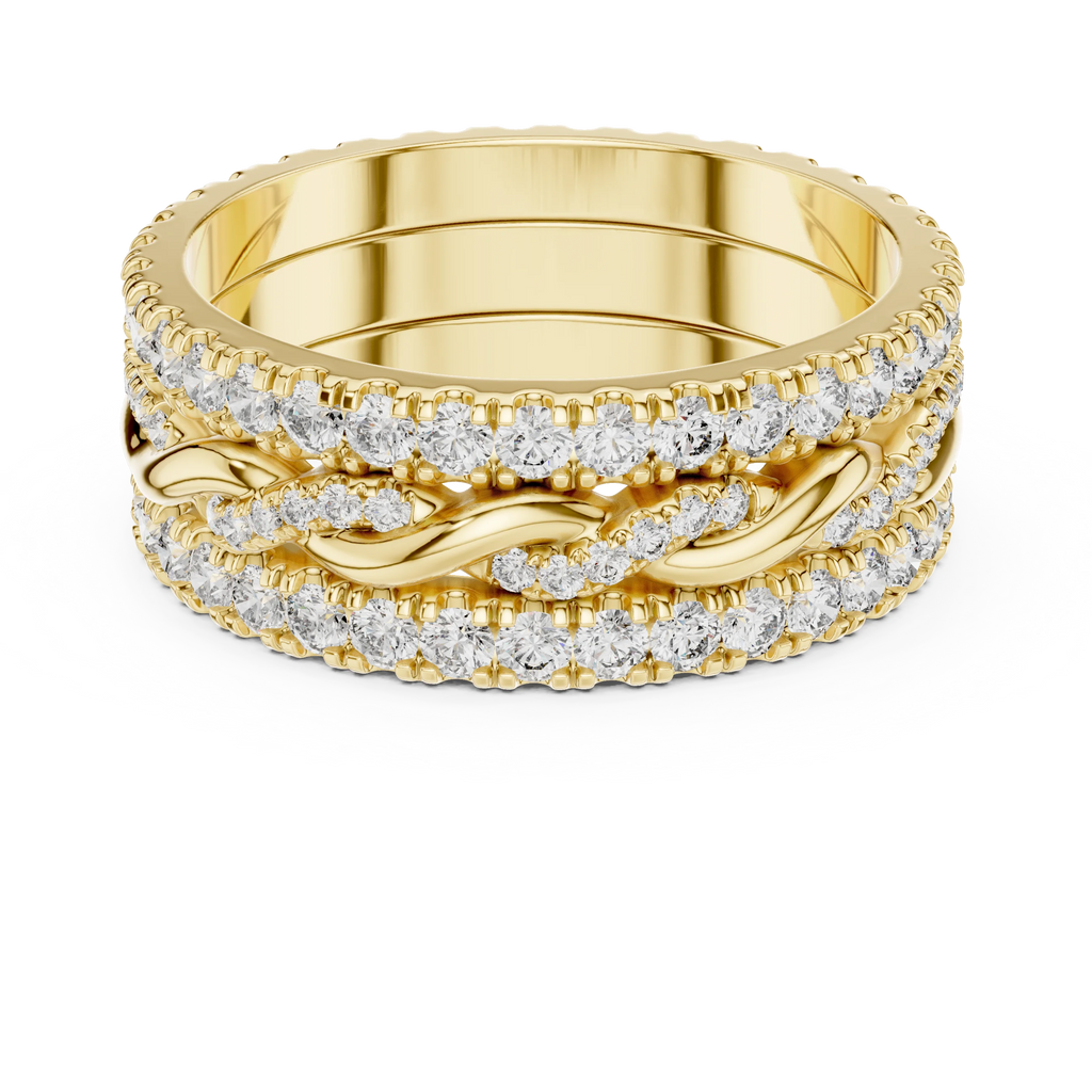 1.41 CTW Twisted 925 Silver VVS1 Moissanite Diamond Eternity Ring