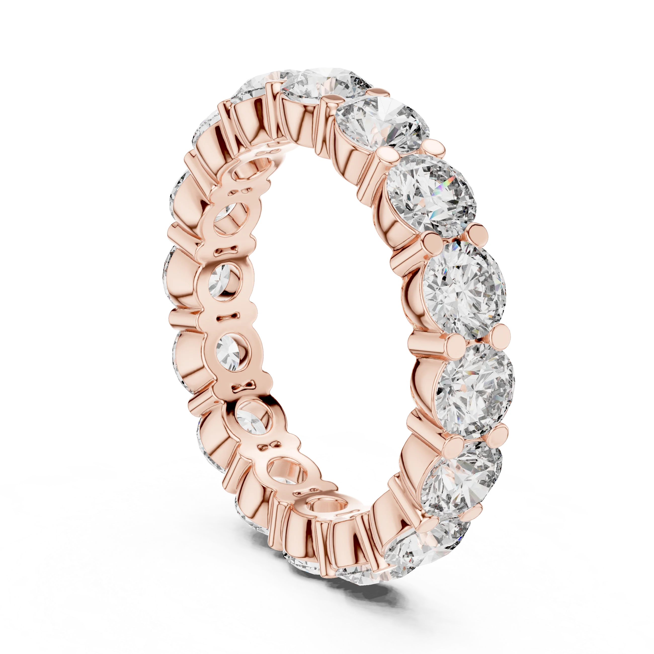 10K Gold Round Moissanite Eternity Band 4.80 CTW