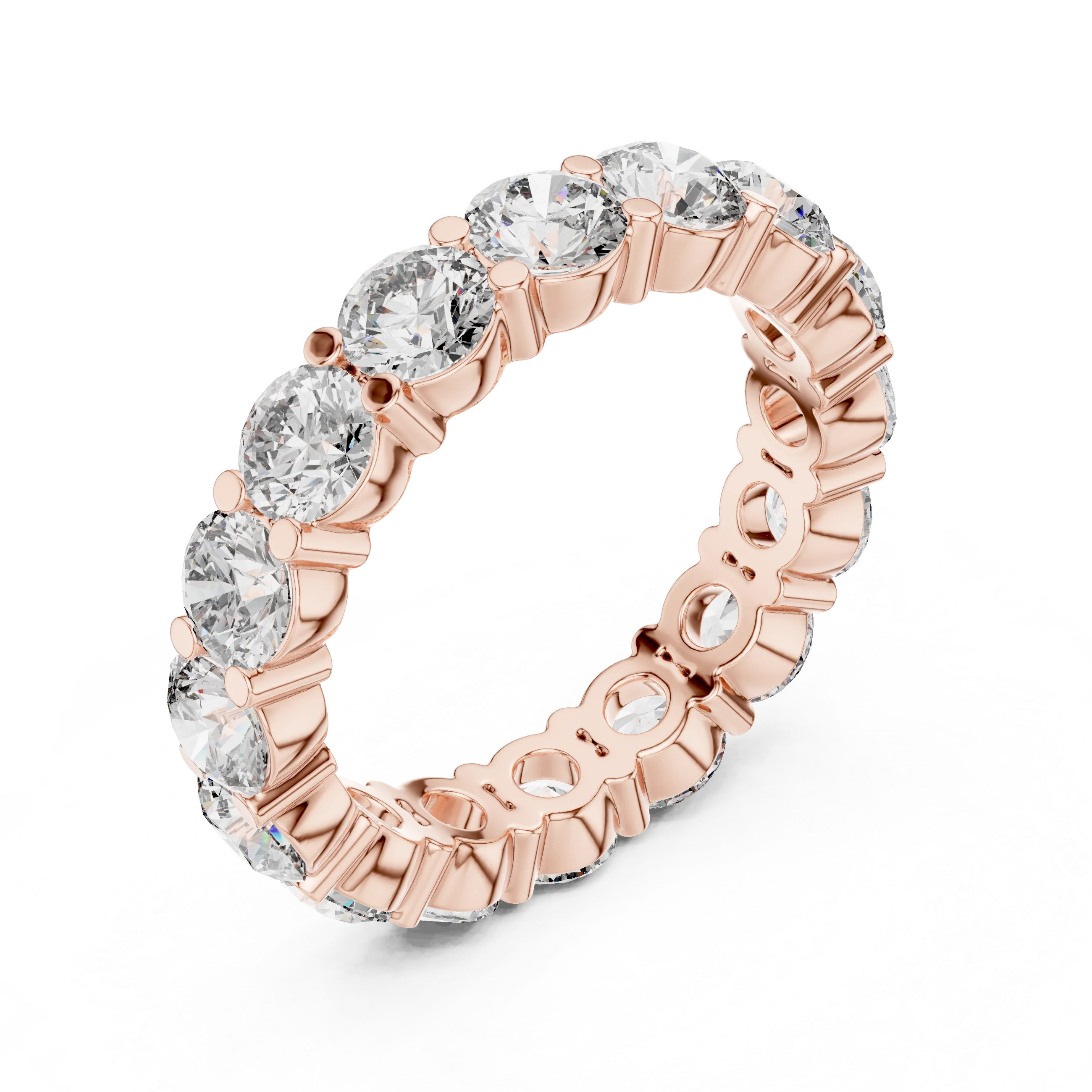 10K Gold Round Moissanite Eternity Band 4.80 CTW