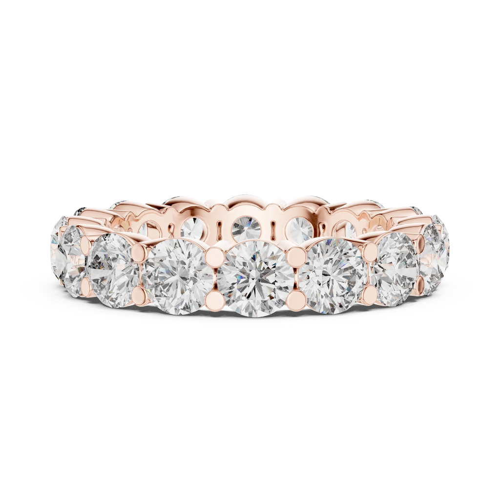 10K Gold Round Moissanite Eternity Band 4.80 CTW