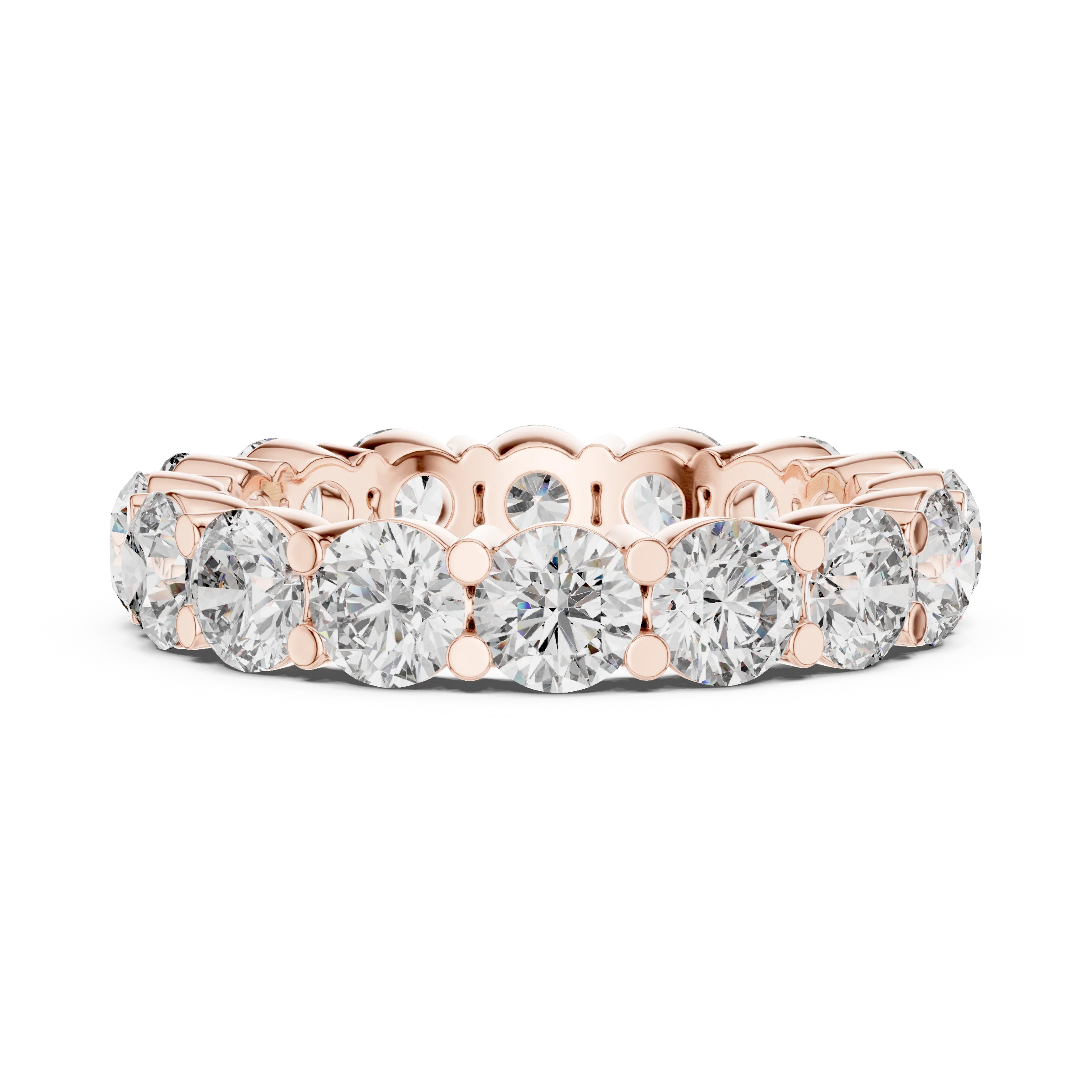 10K Gold Round Moissanite Eternity Band 4.80 CTW