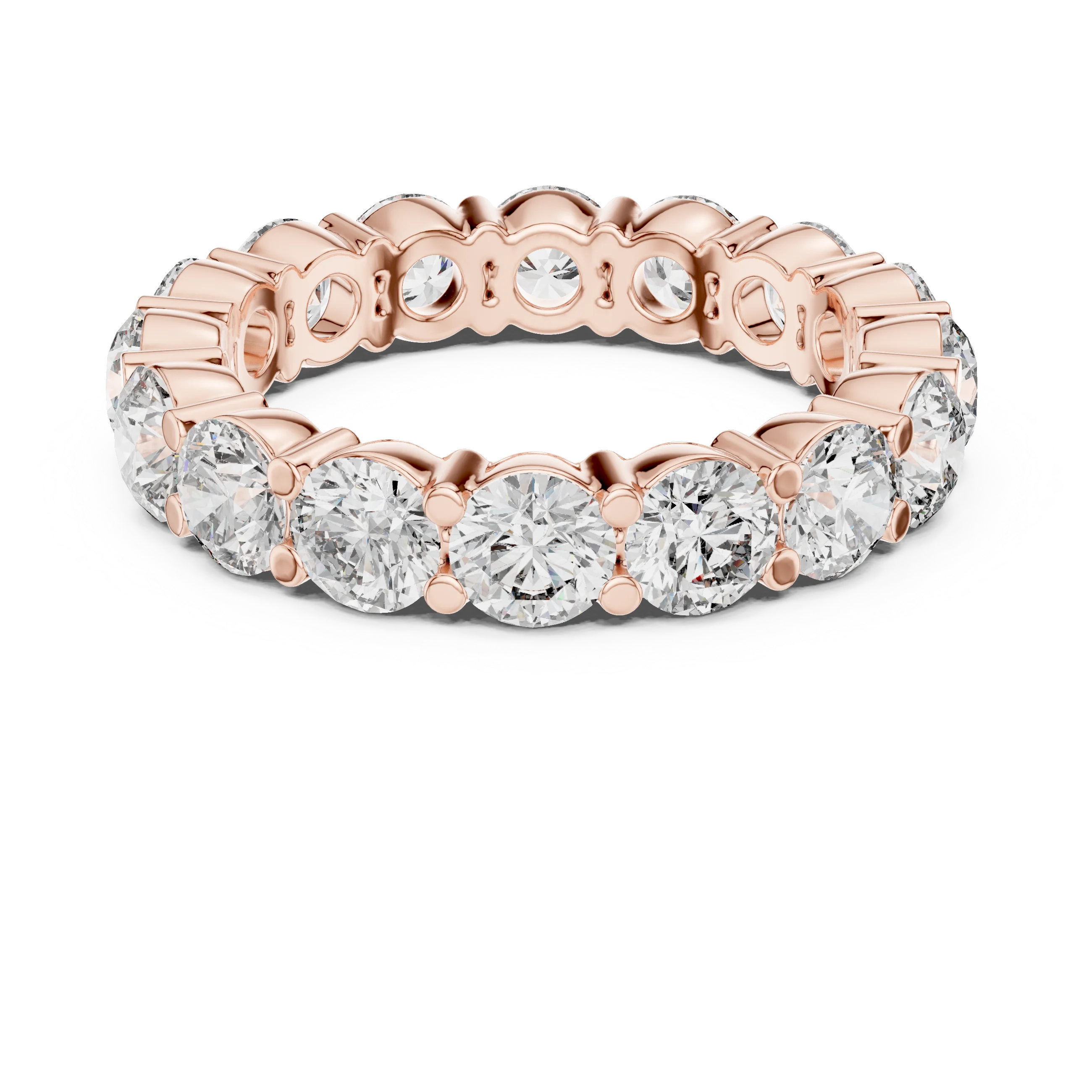 10K Gold Round Moissanite Eternity Band 4.80 CTW