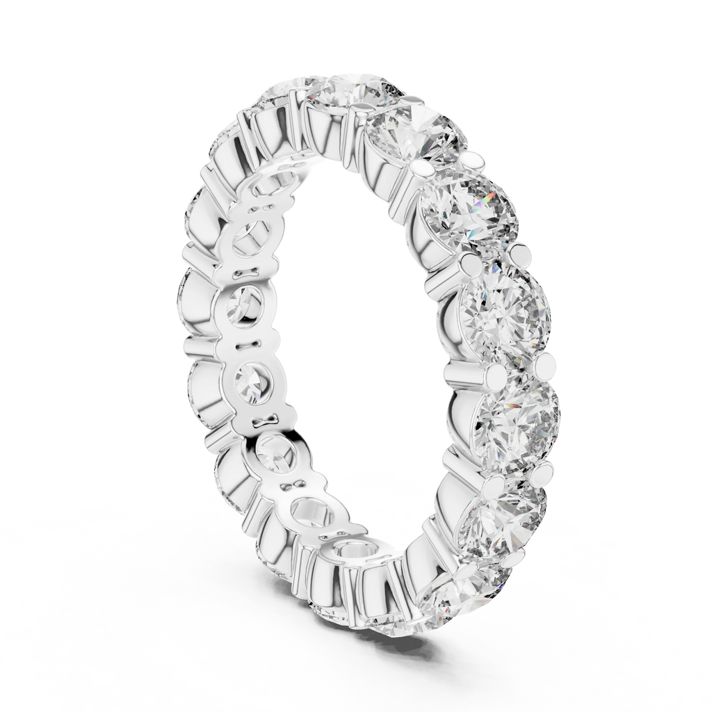 10K Gold Round Moissanite Eternity Band 4.80 CTW
