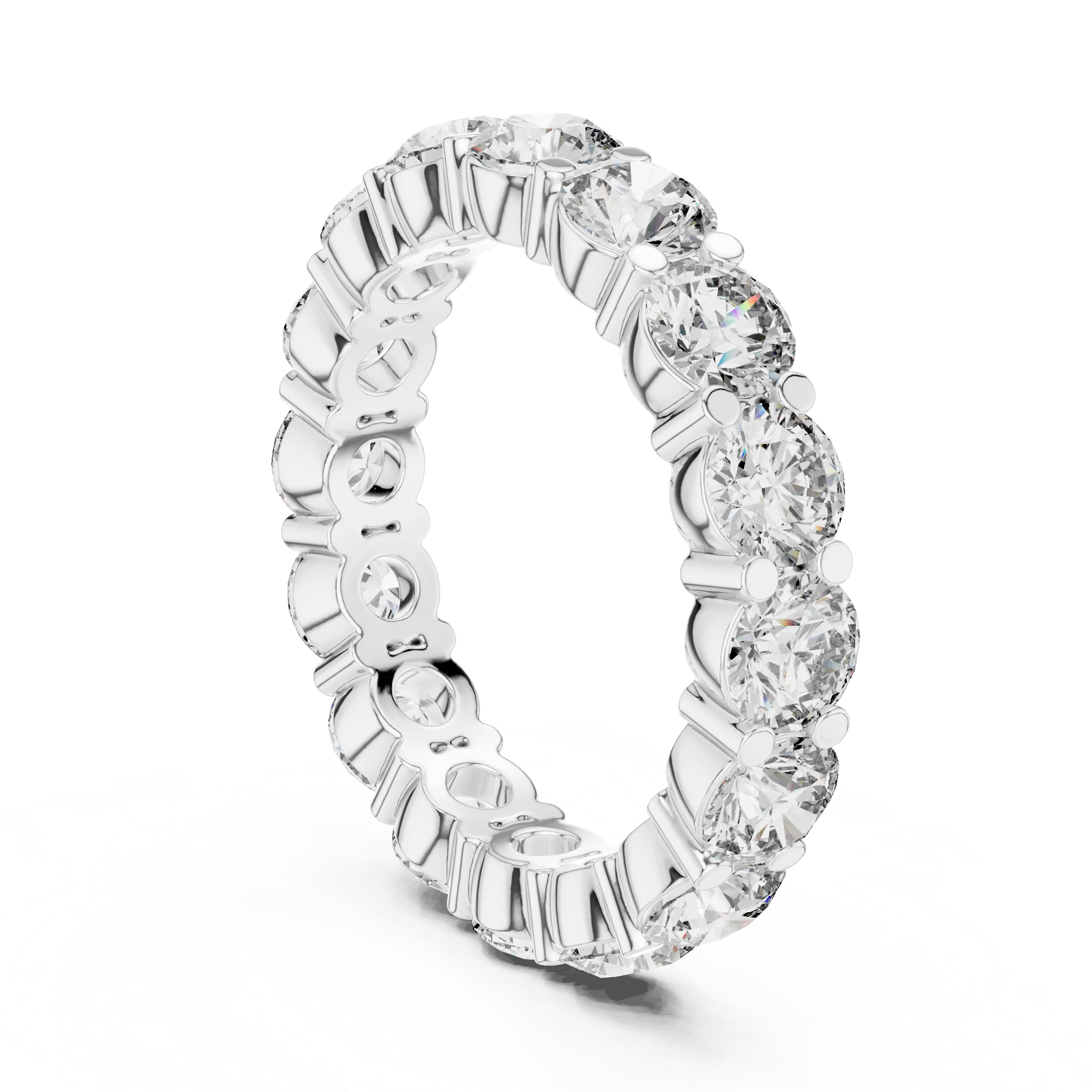 10K Gold Round Moissanite Eternity Band 4.80 CTW