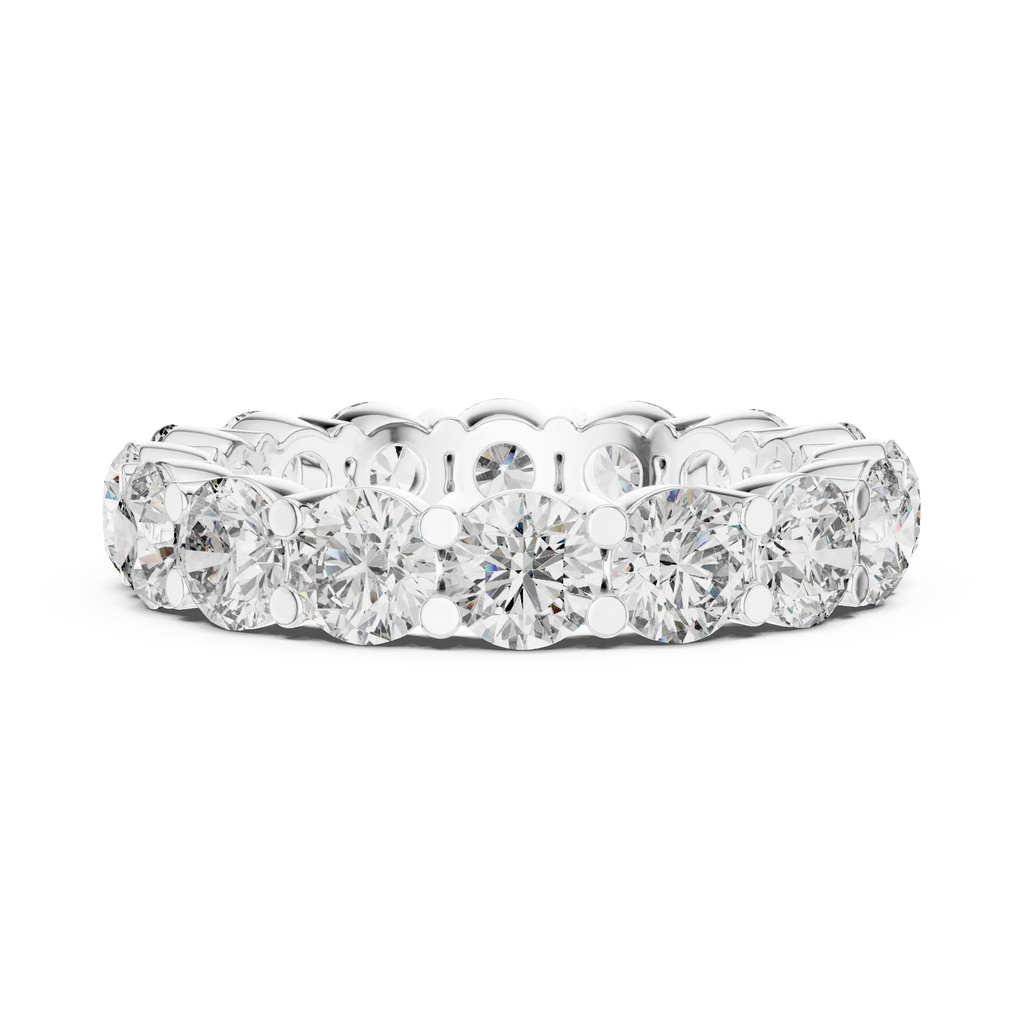 10K Gold Round Moissanite Eternity Band 4.80 CTW