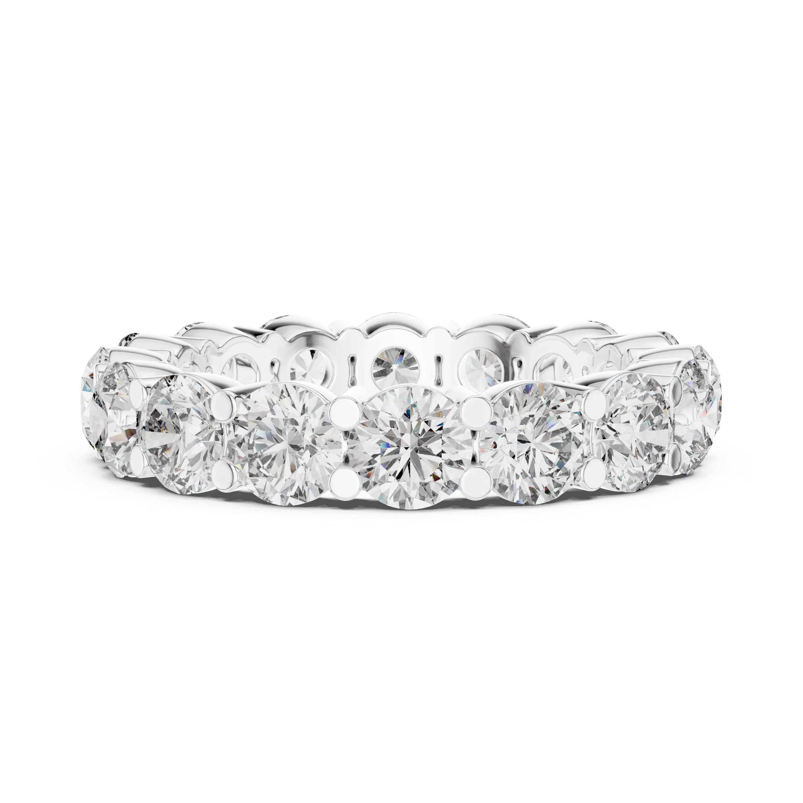 10K Gold Round Moissanite Eternity Band 4.80 CTW