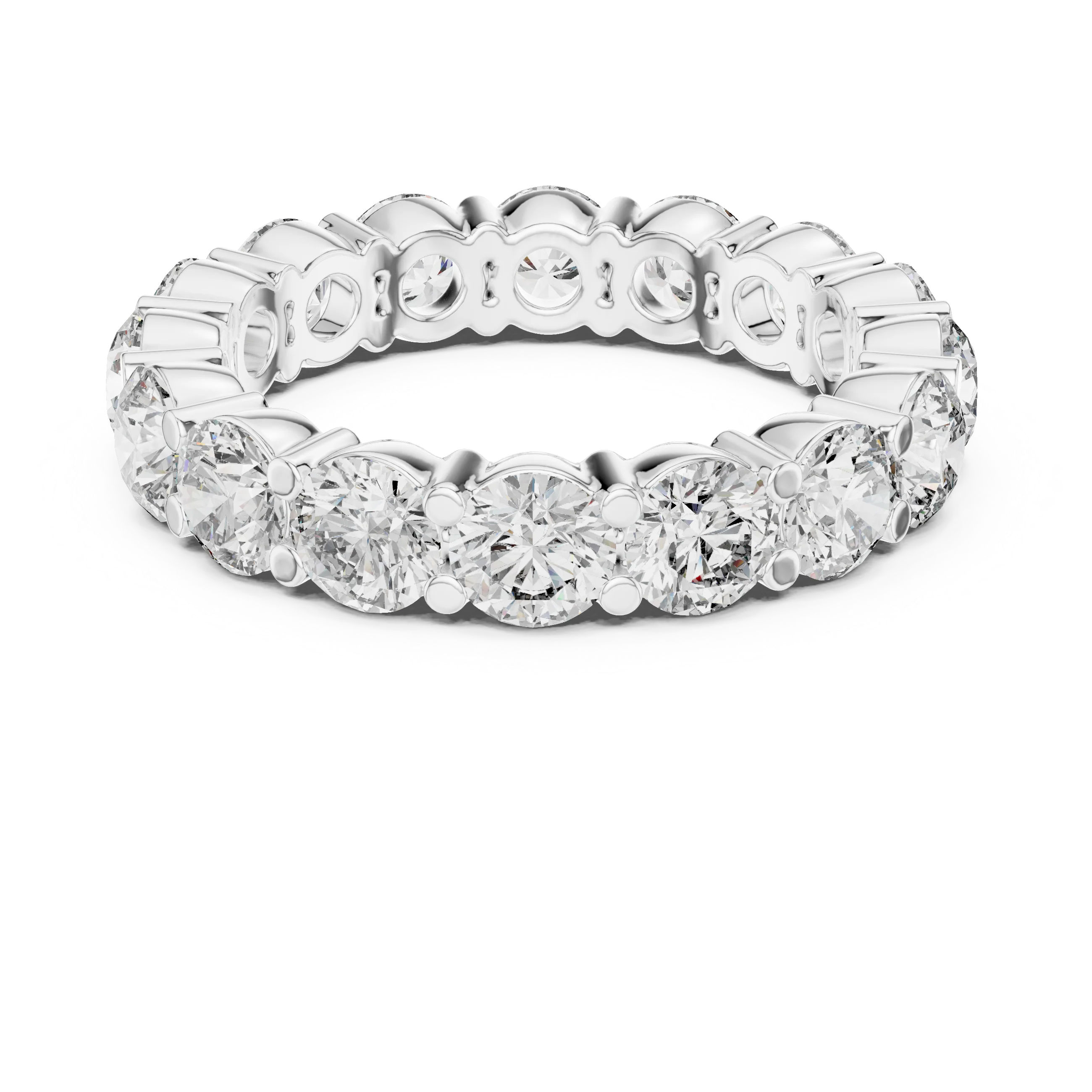 10K Gold Round Moissanite Eternity Band 4.80 CTW