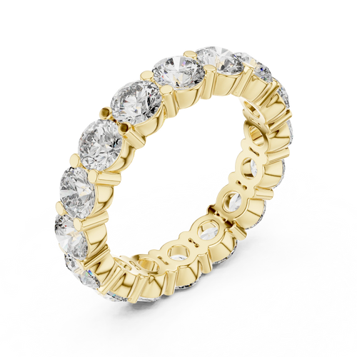 10K Gold Round Moissanite Eternity Band 4.80 CTW