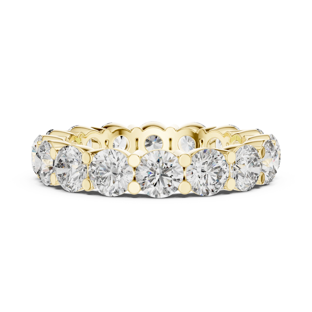 10K Gold Round Moissanite Eternity Band 4.80 CTW
