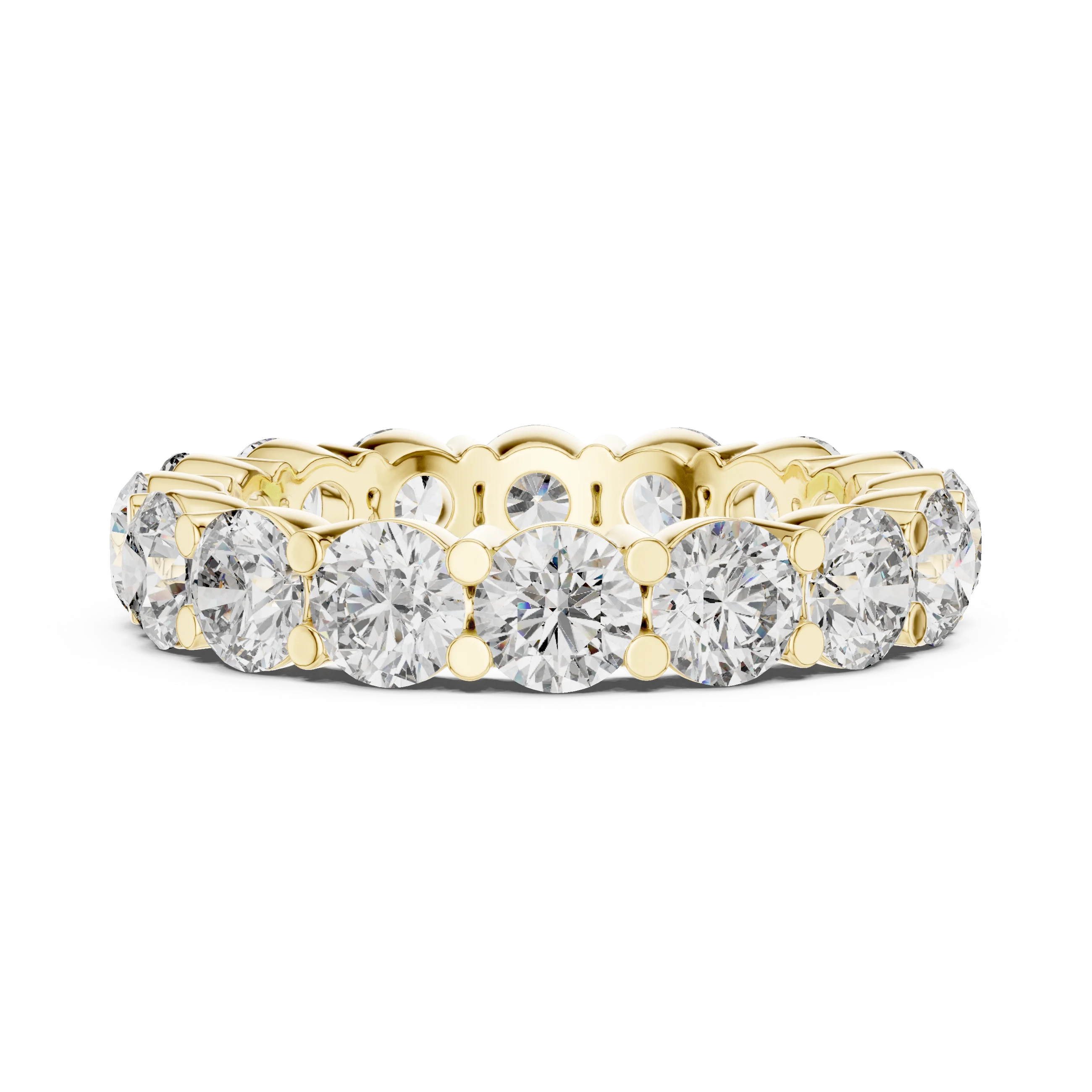 10K Gold Round Moissanite Eternity Band 4.80 CTW