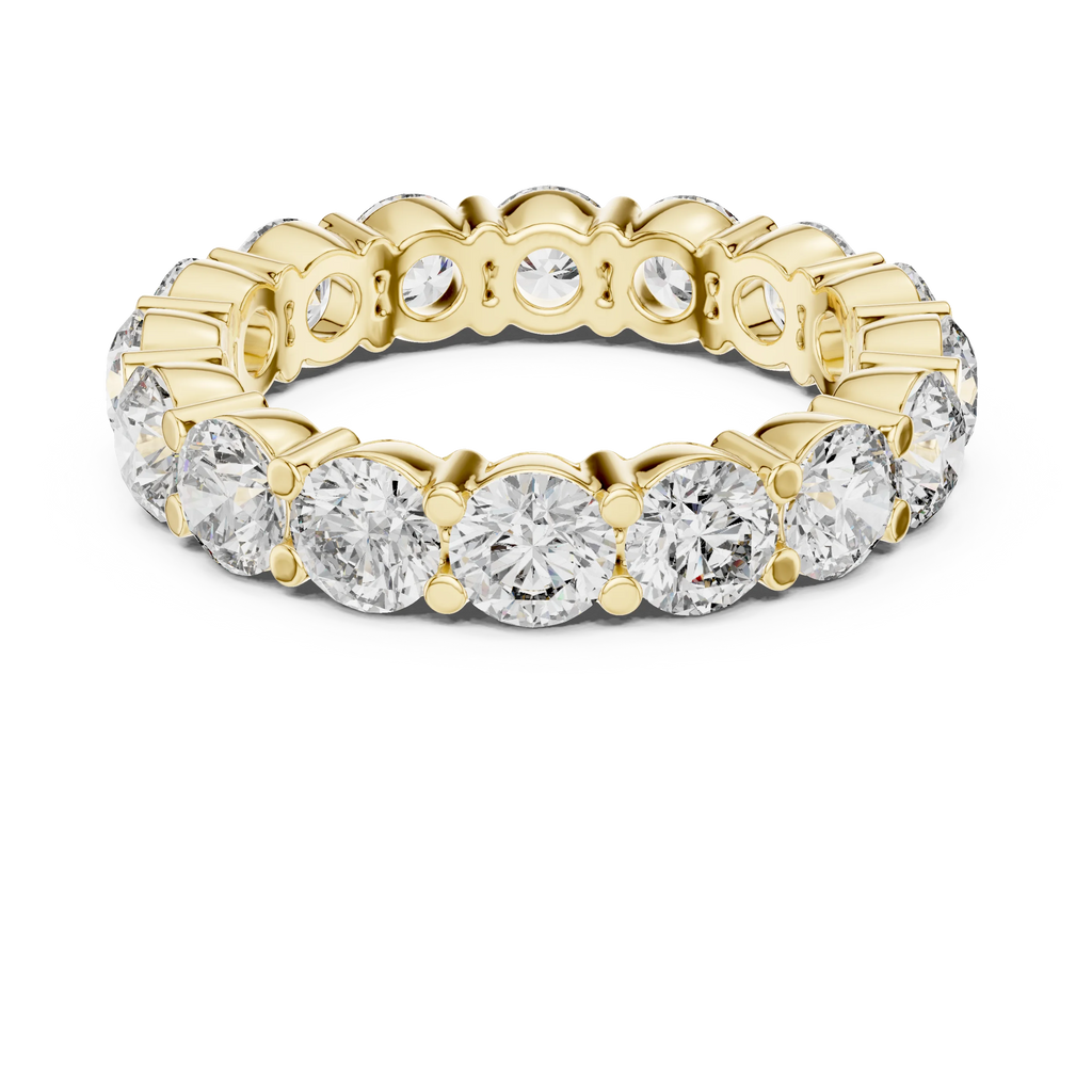 10K Gold Round Moissanite Eternity Band 4.80 CTW