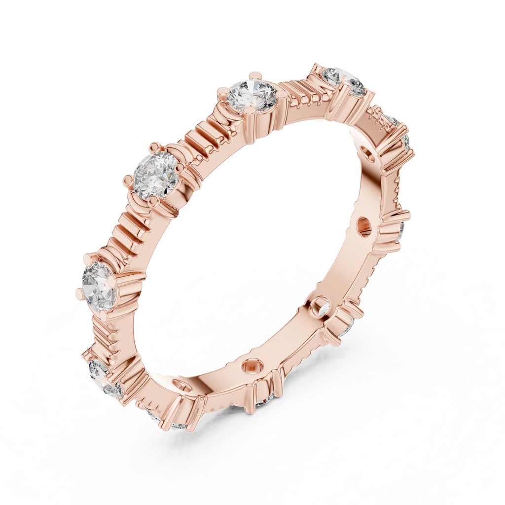 Moissanite Round Eternity Band 0.65 CTW Brilliant Cut