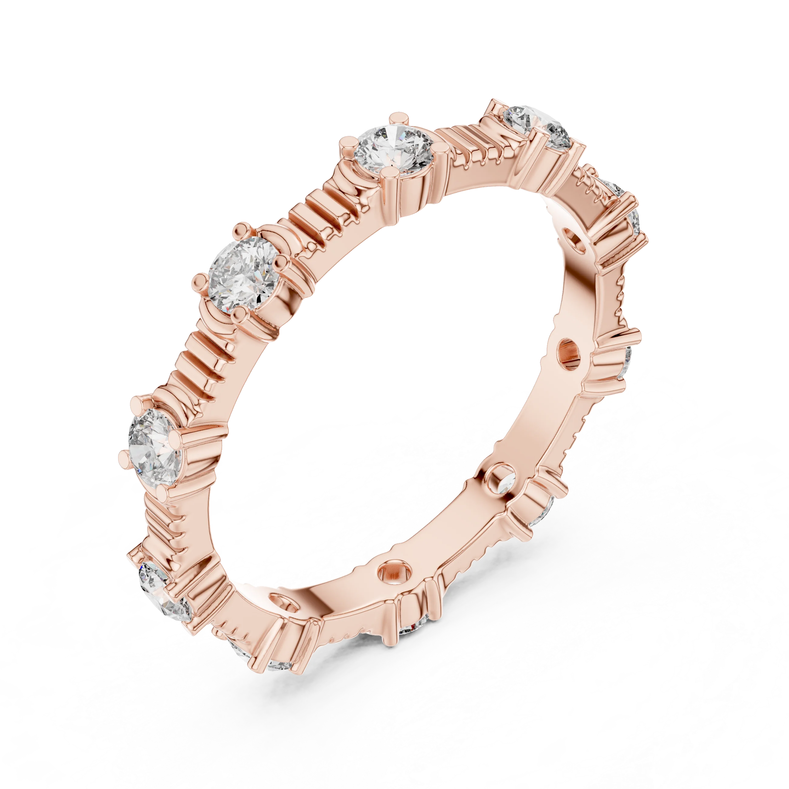 Moissanite Round Eternity Band 0.65 CTW Brilliant Cut