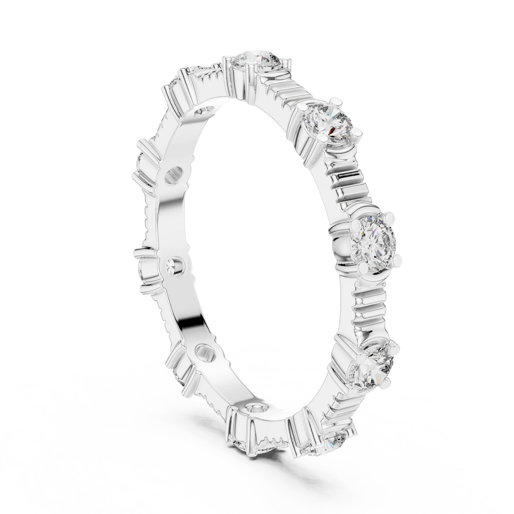 Moissanite Round Eternity Band 0.65 CTW Brilliant Cut