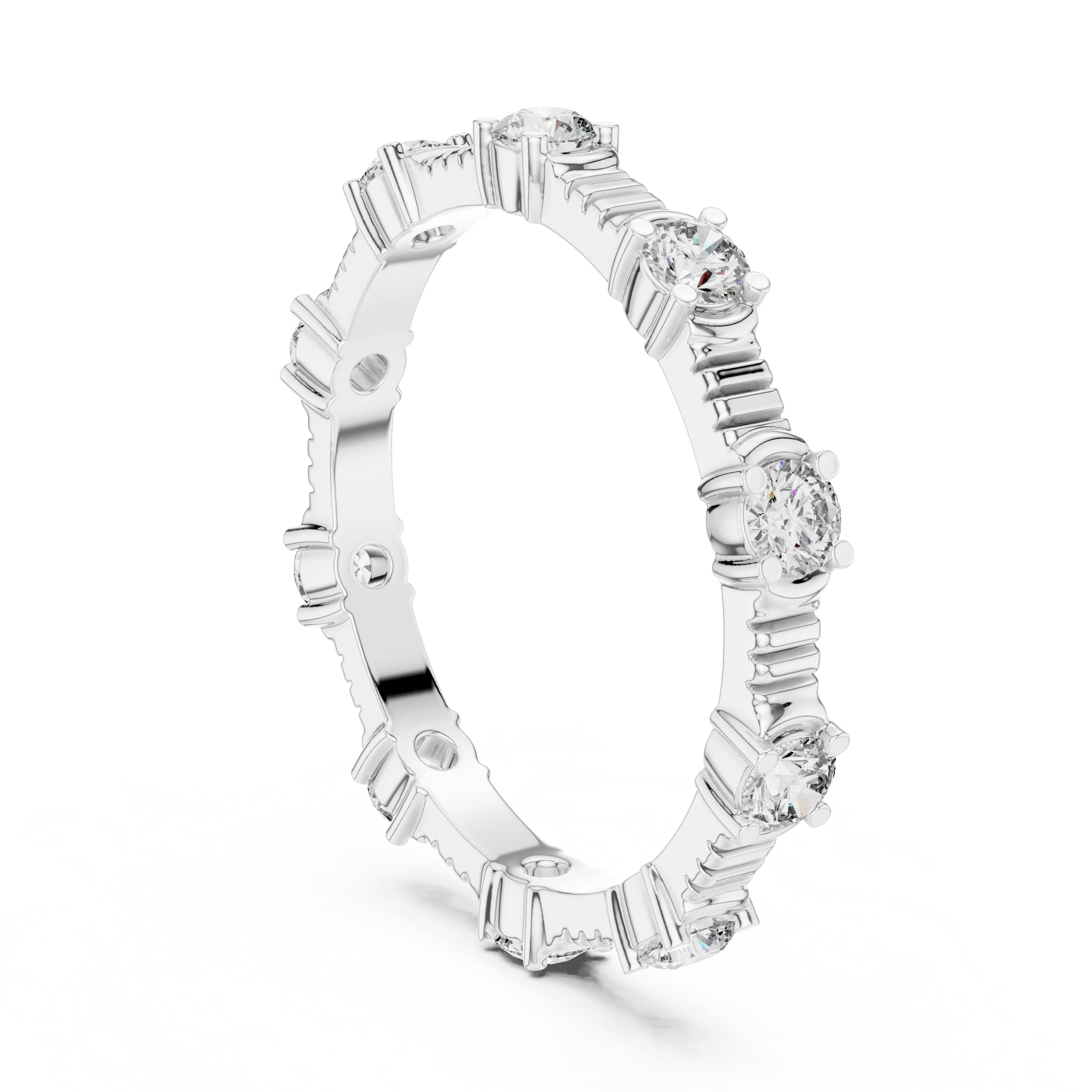 Moissanite Round Eternity Band 0.65 CTW Brilliant Cut
