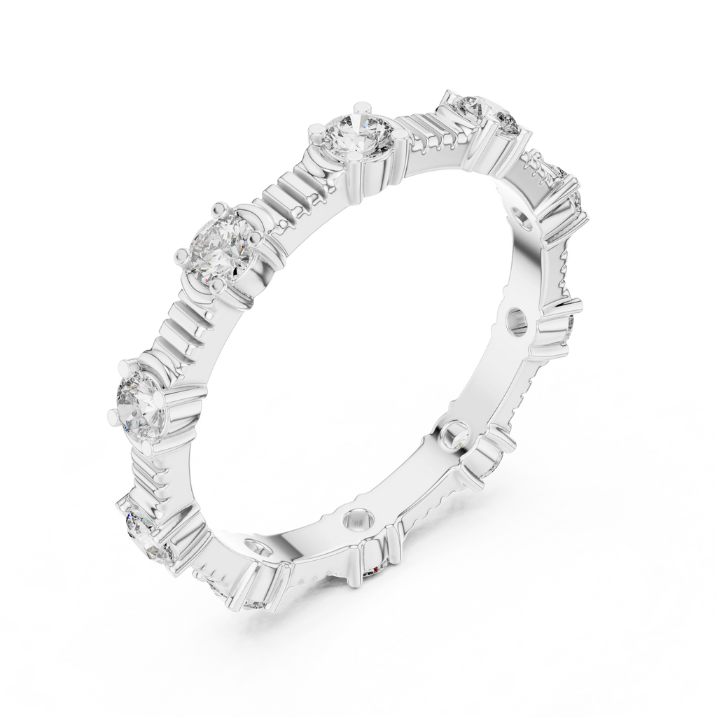Moissanite Round Eternity Band 0.65 CTW Brilliant Cut