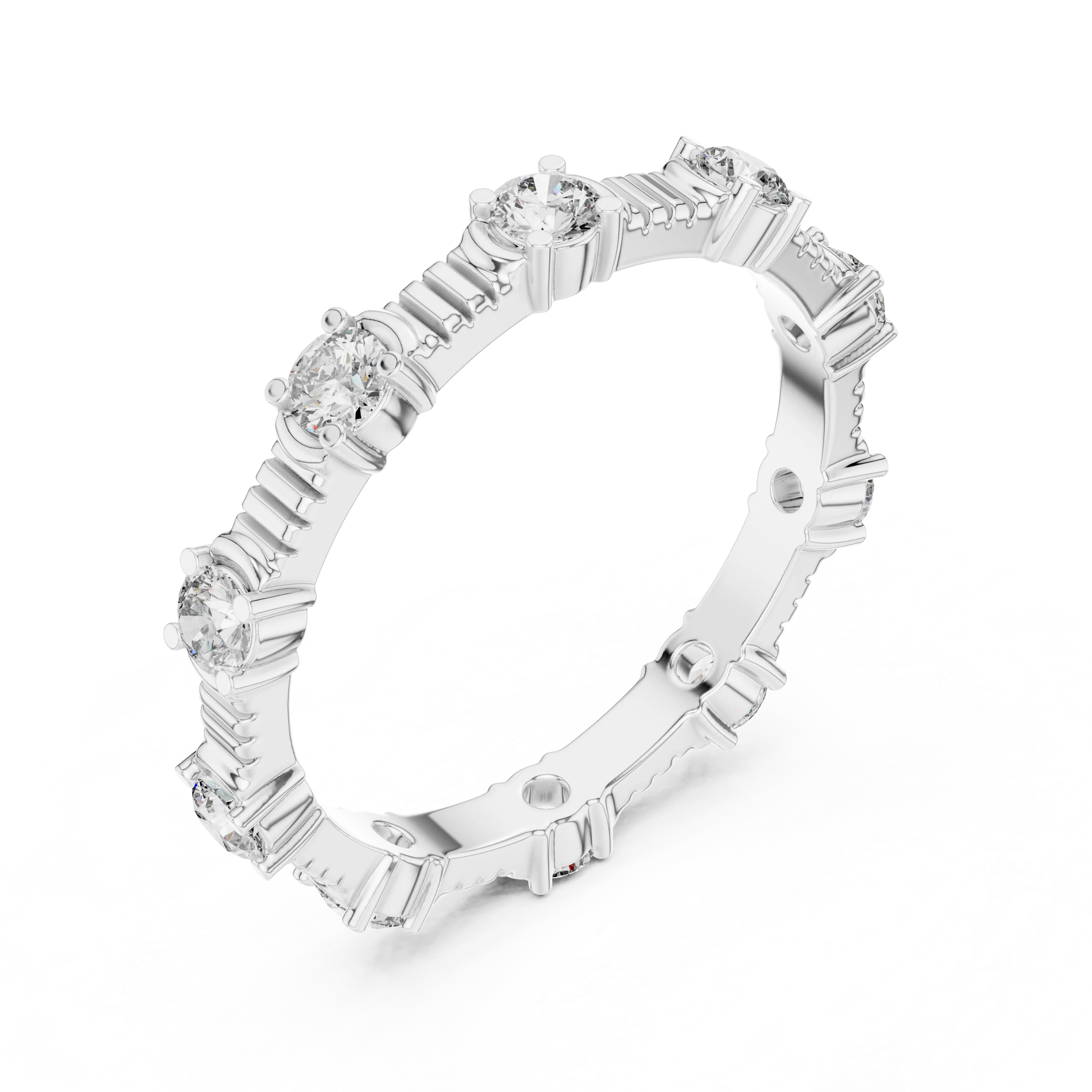 Moissanite Round Eternity Band 0.65 CTW Brilliant Cut