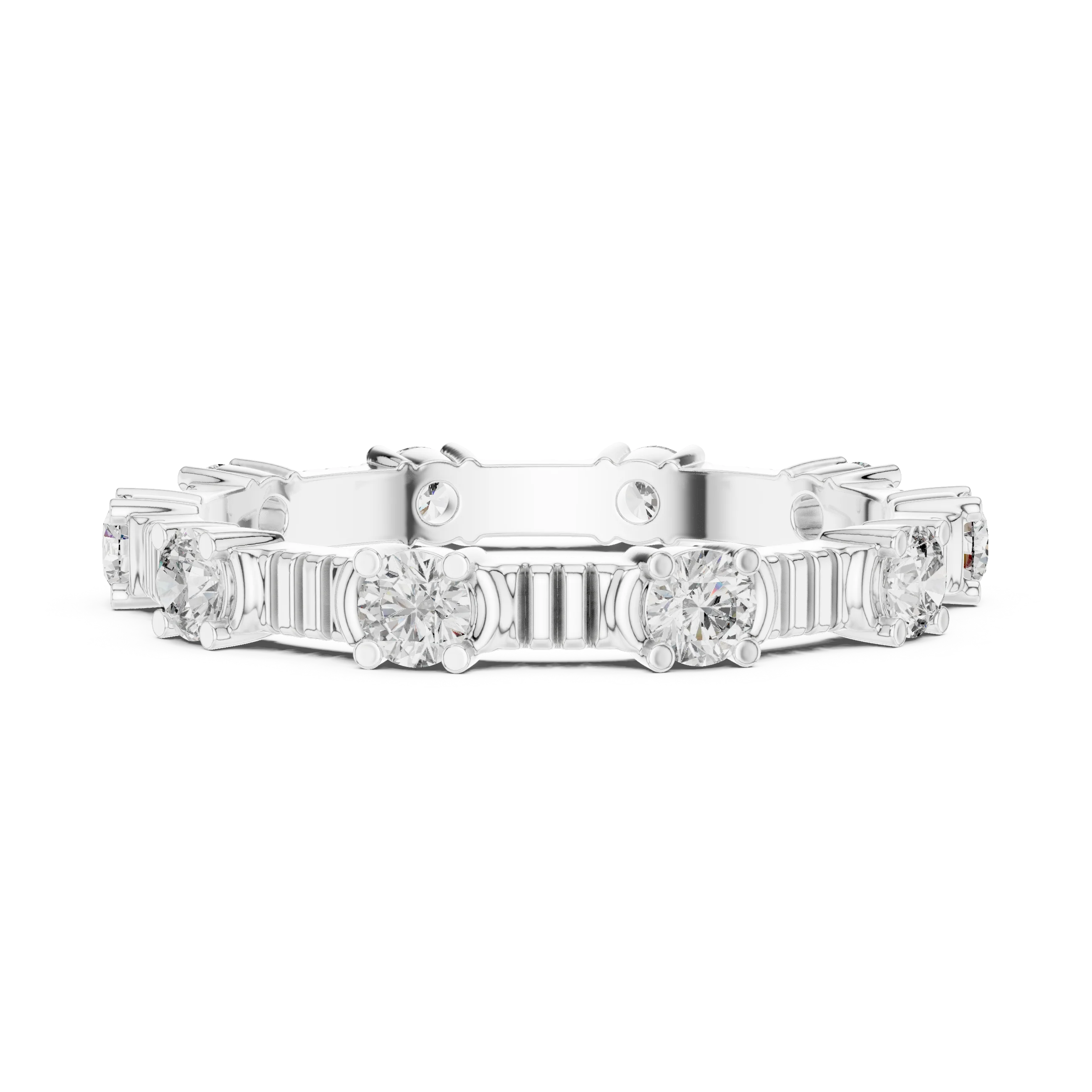 Moissanite Round Eternity Band 0.65 CTW Brilliant Cut