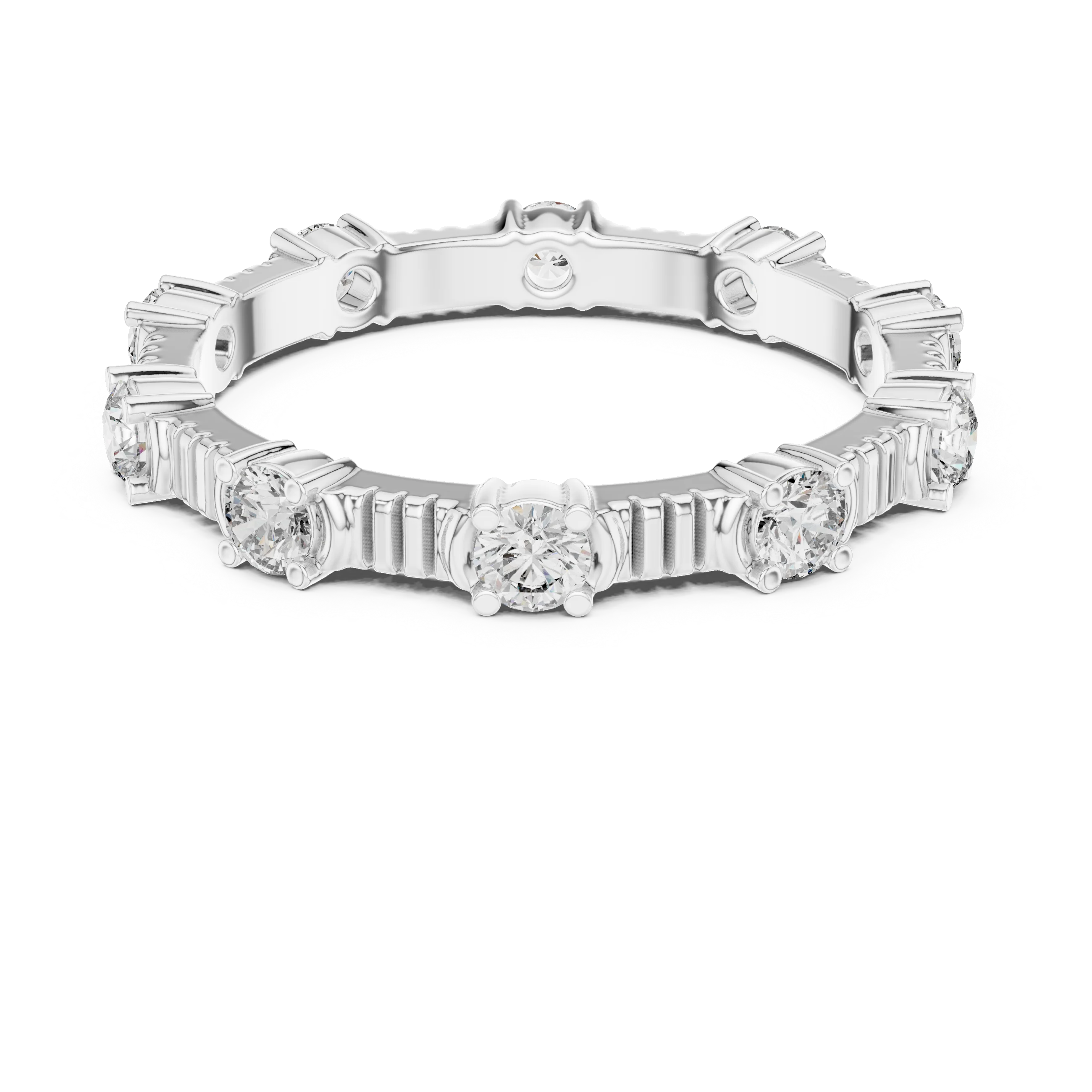 Moissanite Round Eternity Band 0.65 CTW Brilliant Cut