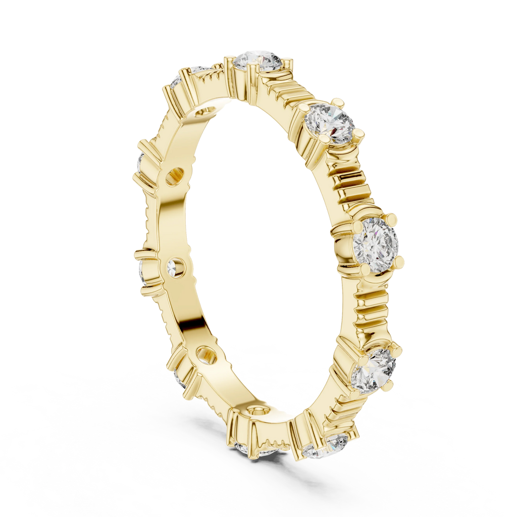 Moissanite Round Eternity Band 0.65 CTW Brilliant Cut