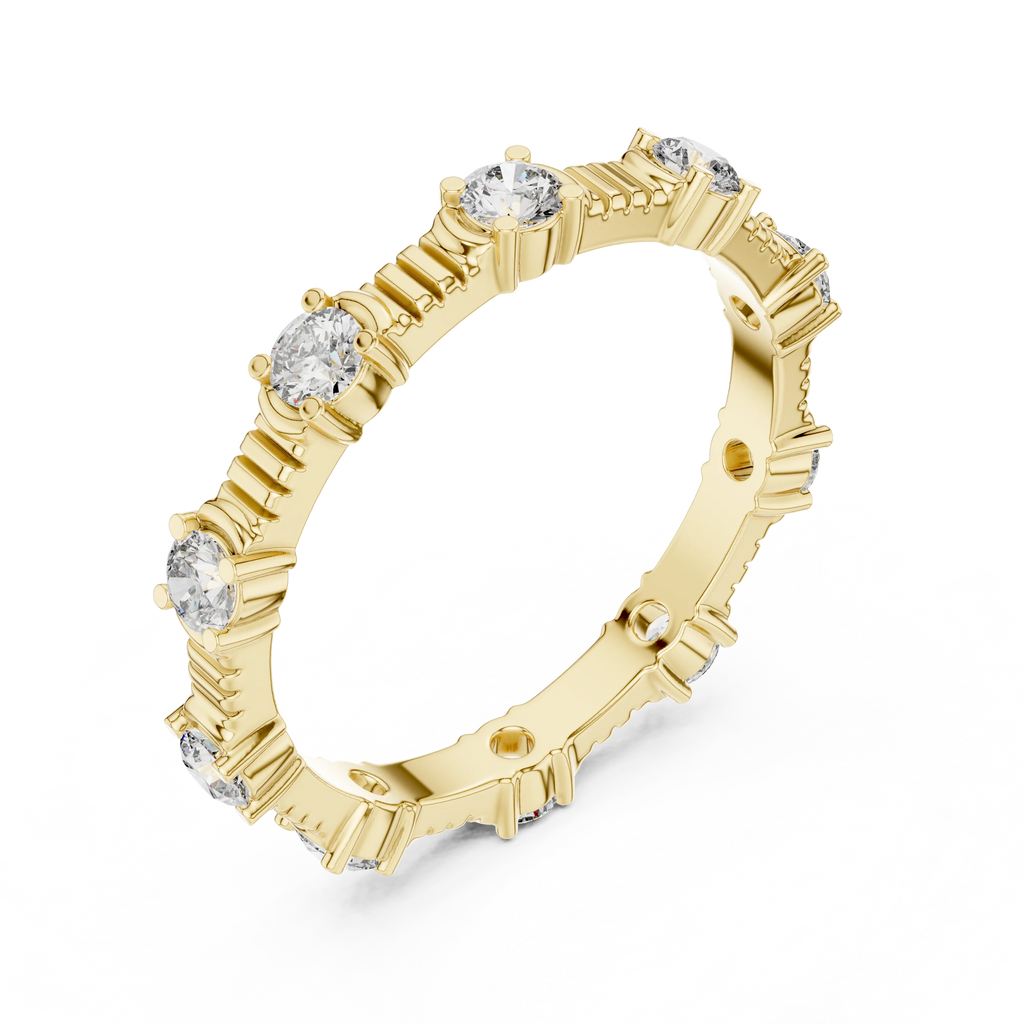 Moissanite Round Eternity Band 0.65 CTW Brilliant Cut