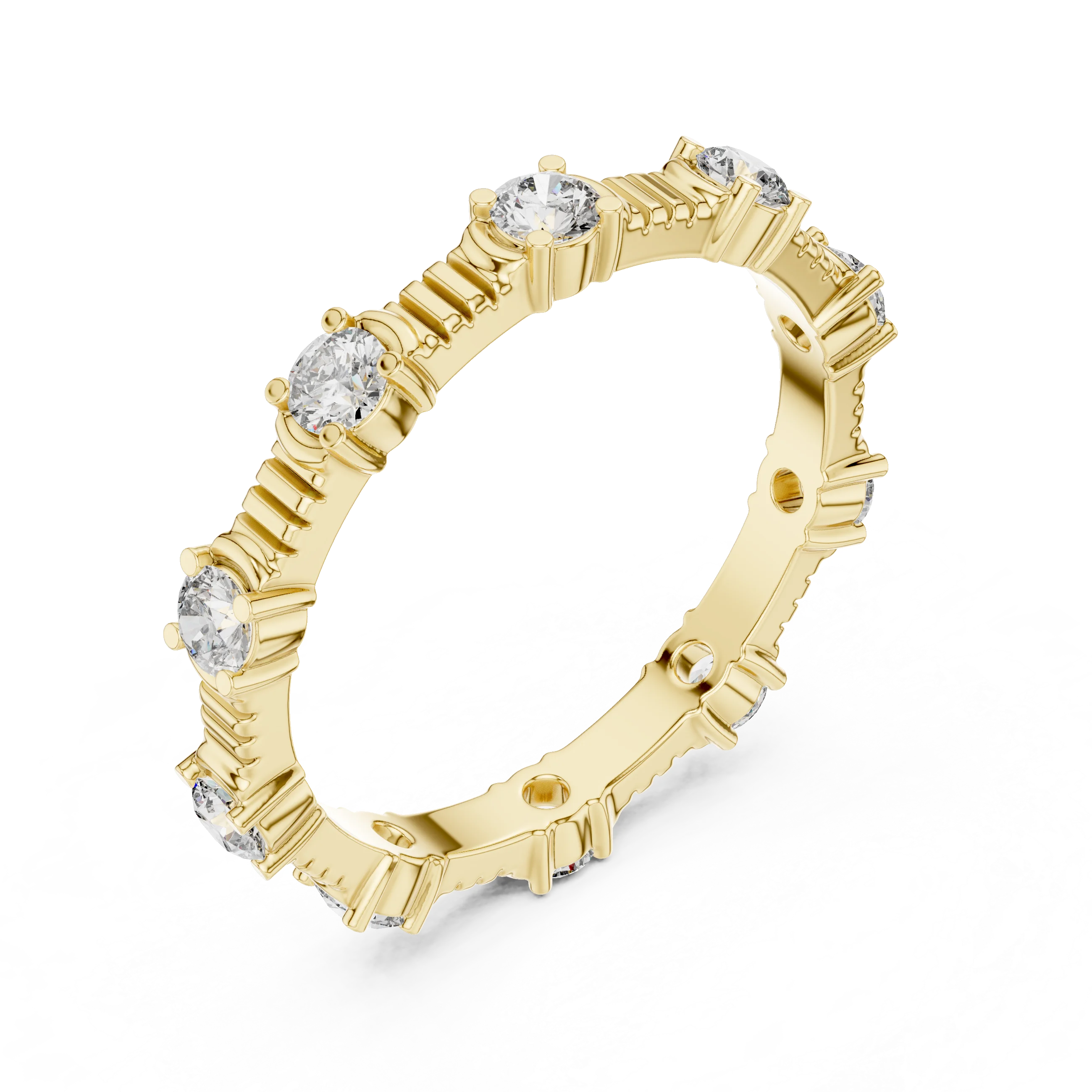 Moissanite Round Eternity Band 0.65 CTW Brilliant Cut
