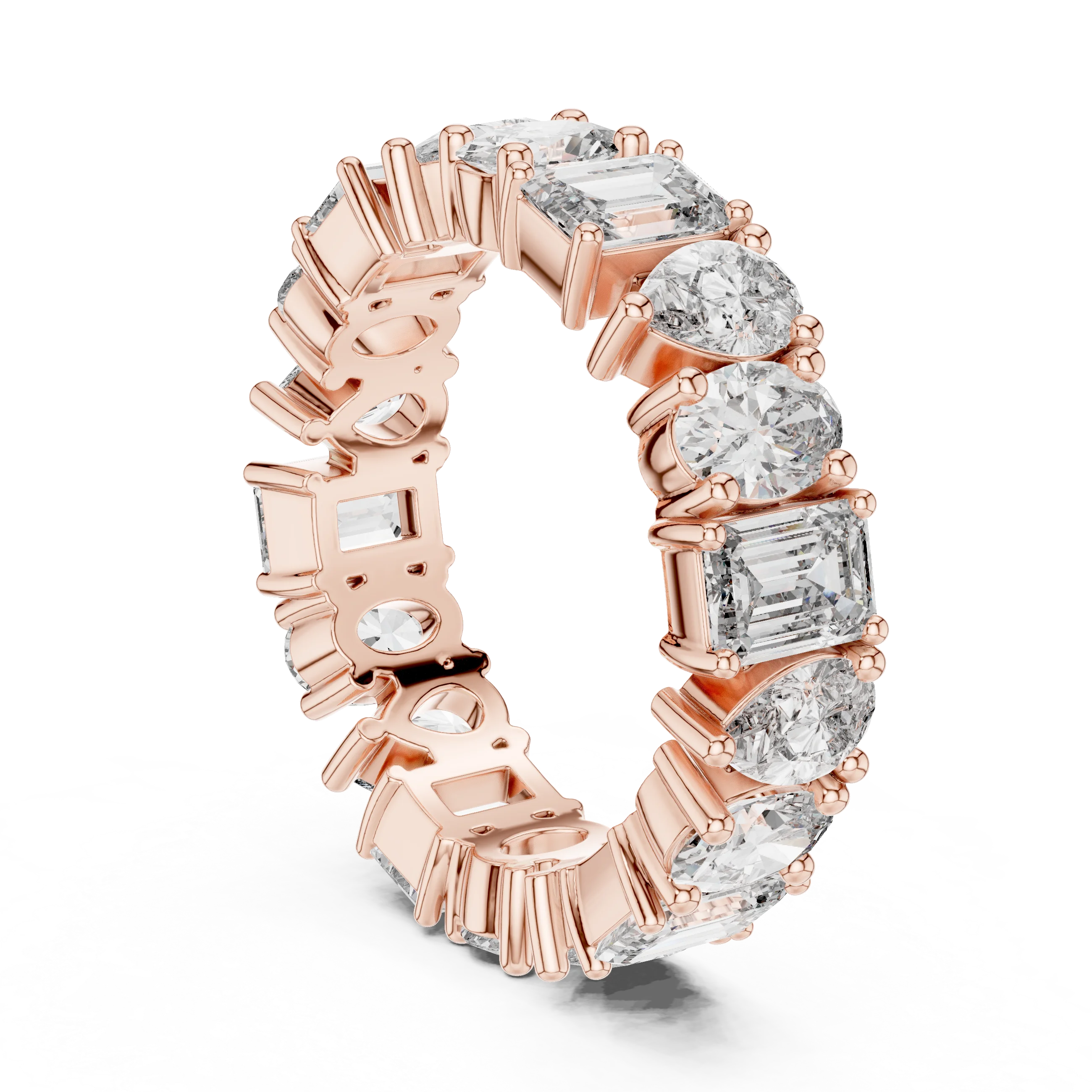 4.19 CTTW Multi-Shape Lab Diamond VVS 10K Gold Eternity Band