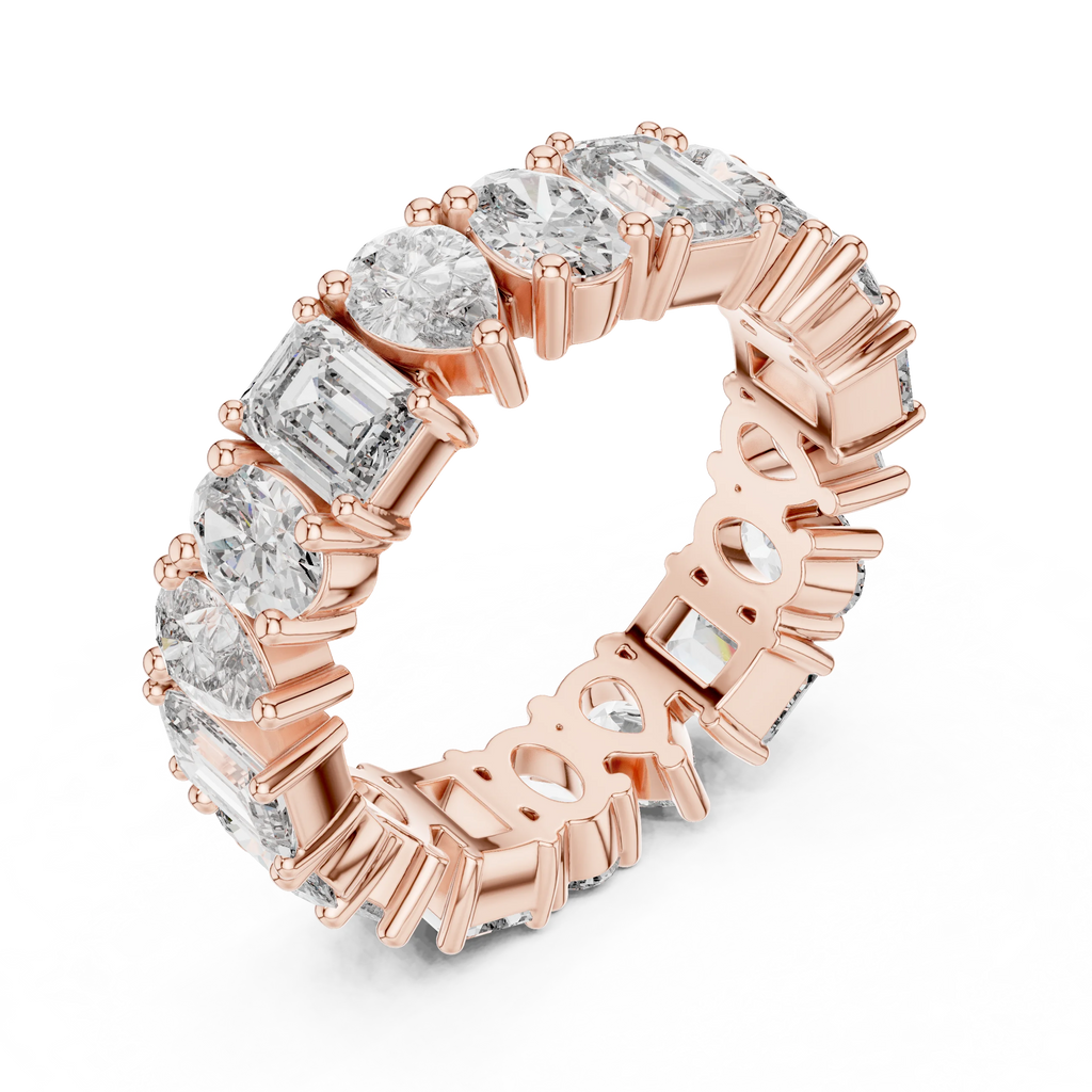 4.19 CTTW Multi-Shape Lab Diamond VVS 10K Gold Eternity Band